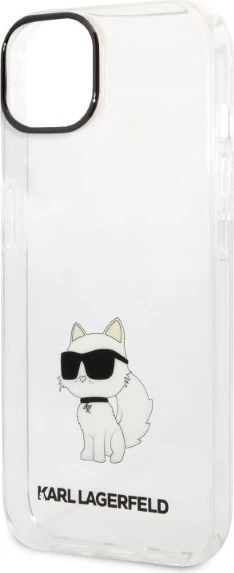 Mbështjellës Karl Lagerfeld Choupette për iPhone 14 Plus/15 Plus, Transparent
