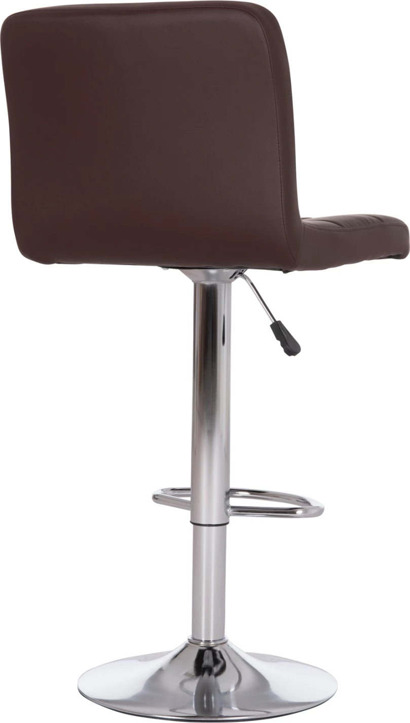 Karrige për bar rrotulluese DIANA, lëkurë PU kafe, metal krom, 44x52x109cm, set prej 2 copash