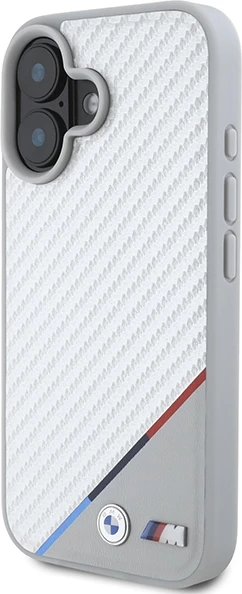 Mbështjellës BMW M Carbon Tricolor Line MagSafe për iPhone 16, Gri