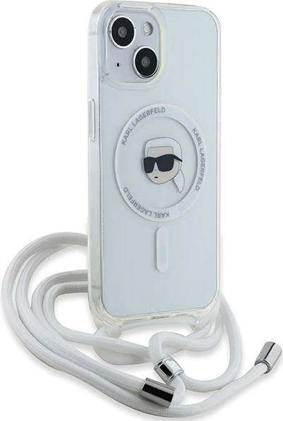Mbështjellës Karl Lagerfeld Crossbody IML Karl Head MagSafe për iPhone 15/14/13, Transparent