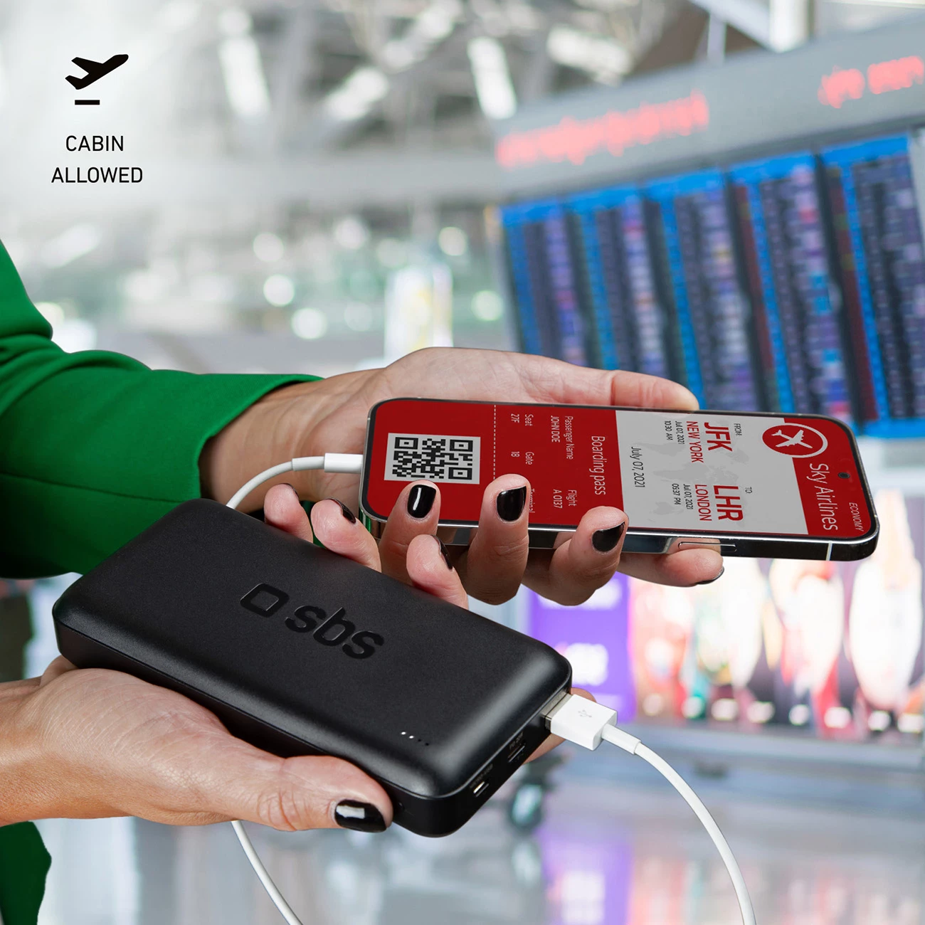 Powerbank SBS TTBB20000PD20K 20000 mAh, 20W PD, USB-C/USB-A/Micro-USB, e zezë