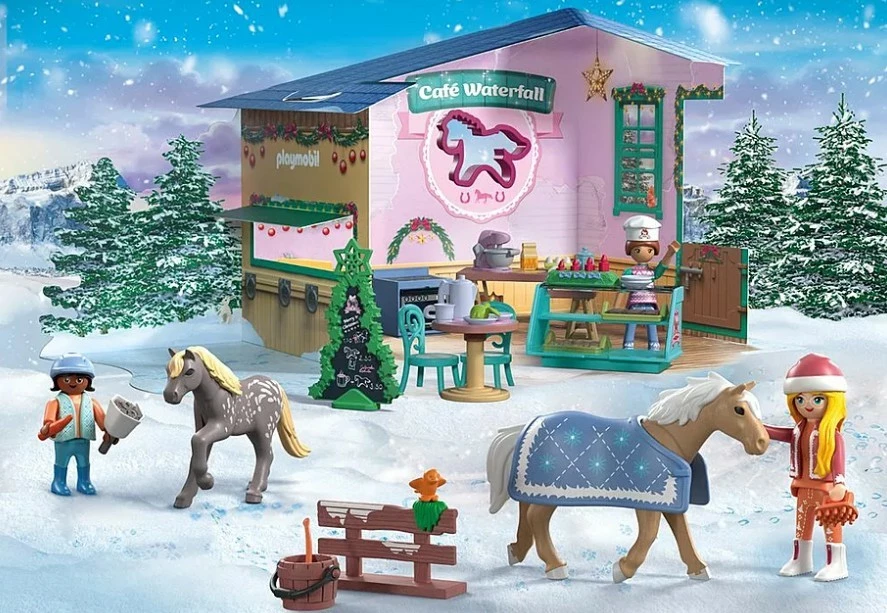 Set lojërash, Playmobil 71952 Horses of Waterfall Christmas Bakes at the Equestrian Café, 81 pjesë, plastike, set