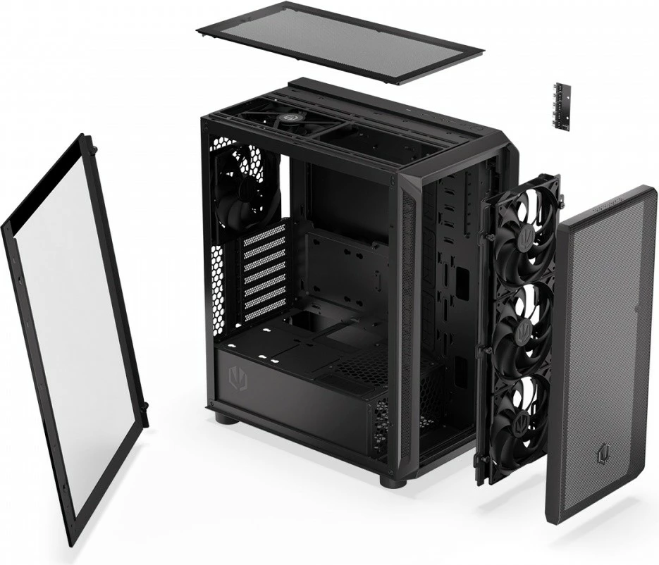 Kasë Endorfy Arx 500 Air EY2A010, Midi Tower, ATX/Micro ATX/Mini ITX, 5 ventilatorë, E zezë