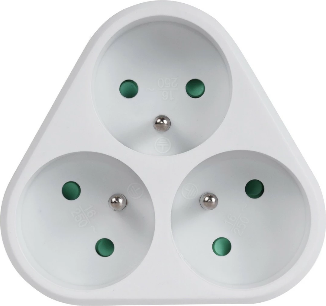 Prizë treshe Maclean MCE214 me tokëzim, e bardhë