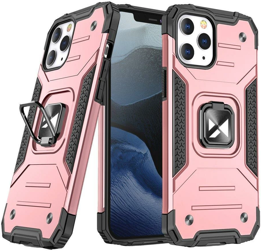 Mbështjellës Wozinsky Ring Armor me këmbëz dhe mbajtëse gishti për iPhone 13 Pro Max, rozë