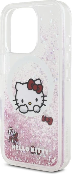 Mbështjellës Hello Kitty Liquid Glitter Sweet Kitty Bows MagSafe për iPhone 16 Pro Max, Bardhë