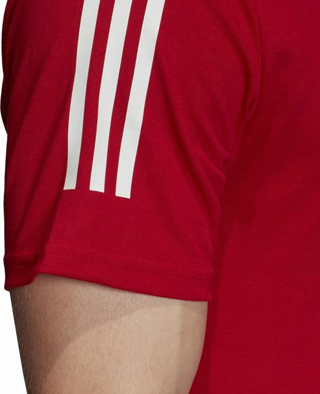 Maicë polo adidas për meshkuj, e bardhë me të kuqe