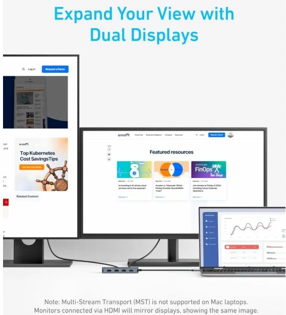 Hub USB-C ANKER A8374 7-në-1, HDMI 4K@60Hz, PD 100W, 10 Gbps, SD/microSD, gri