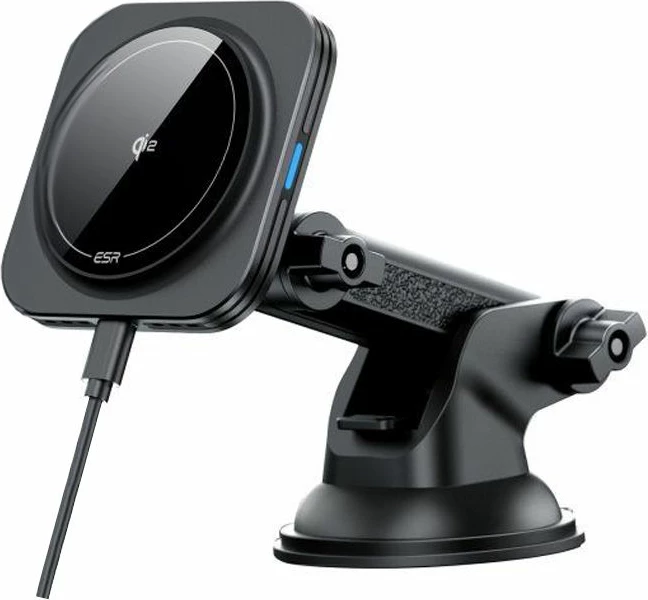 Mbajtës magnetik për veturë ESR HaloLock MagSafe Qi2 15W, i zi