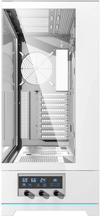 Kasë Darkflash DY451L, Big Tower, pa ventilatorë, ATX, xham i temperuar, e bardhë