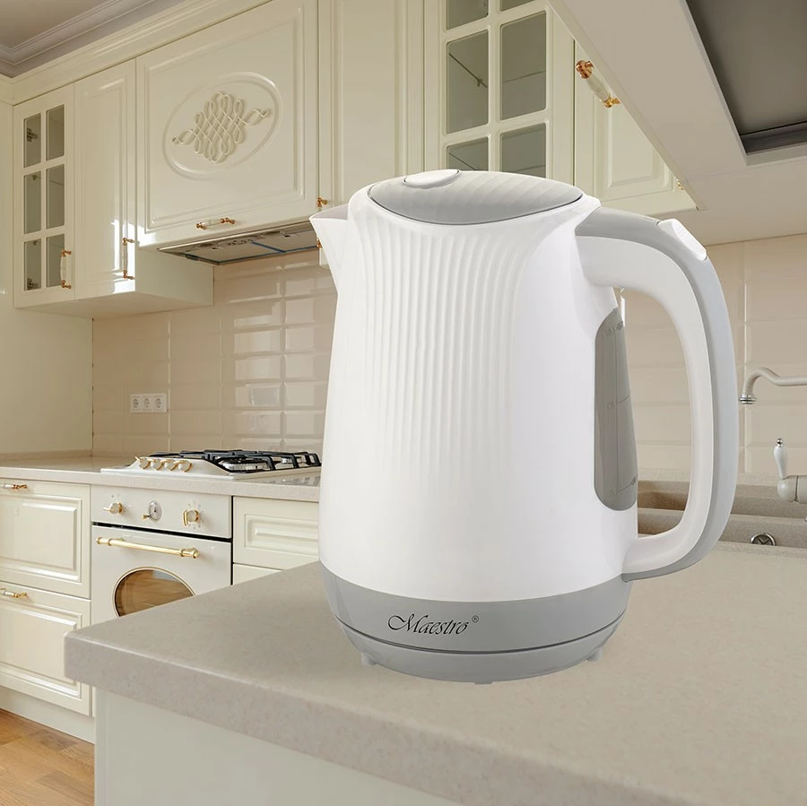 Çajnik elektrik Feel-Maestro MR-042-WHITE, 1.7L, 2200W, Bardhë/Gri
