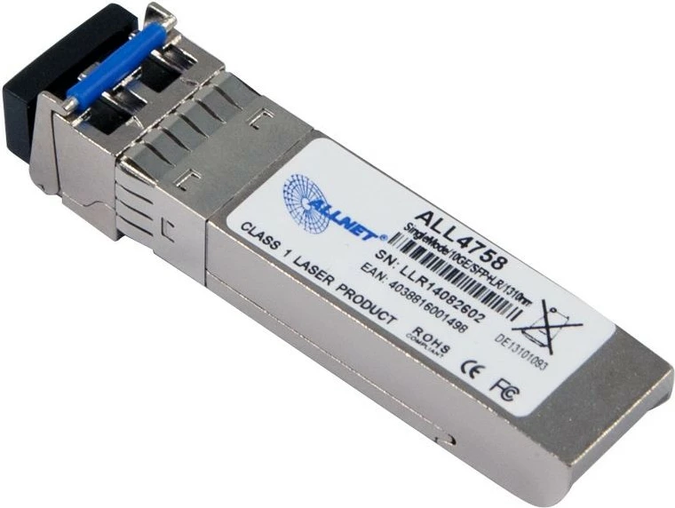 Transceiver optik ALLNET ALL4758-INDU, 10000 Mbit/s, SFP+, LC, 9/125 µm, argjendtë