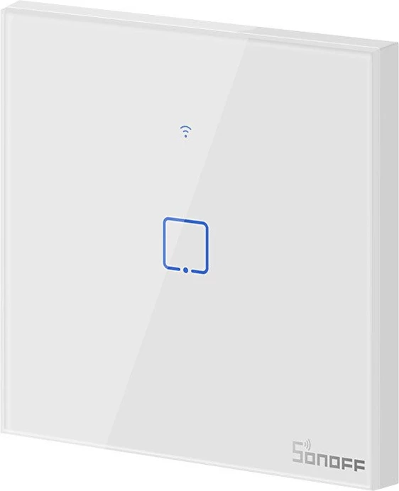 Kasë inteligjente Sonoff T1EU1C-TX, 1 kanal, WiFi + RF 433MHz, e bardhë