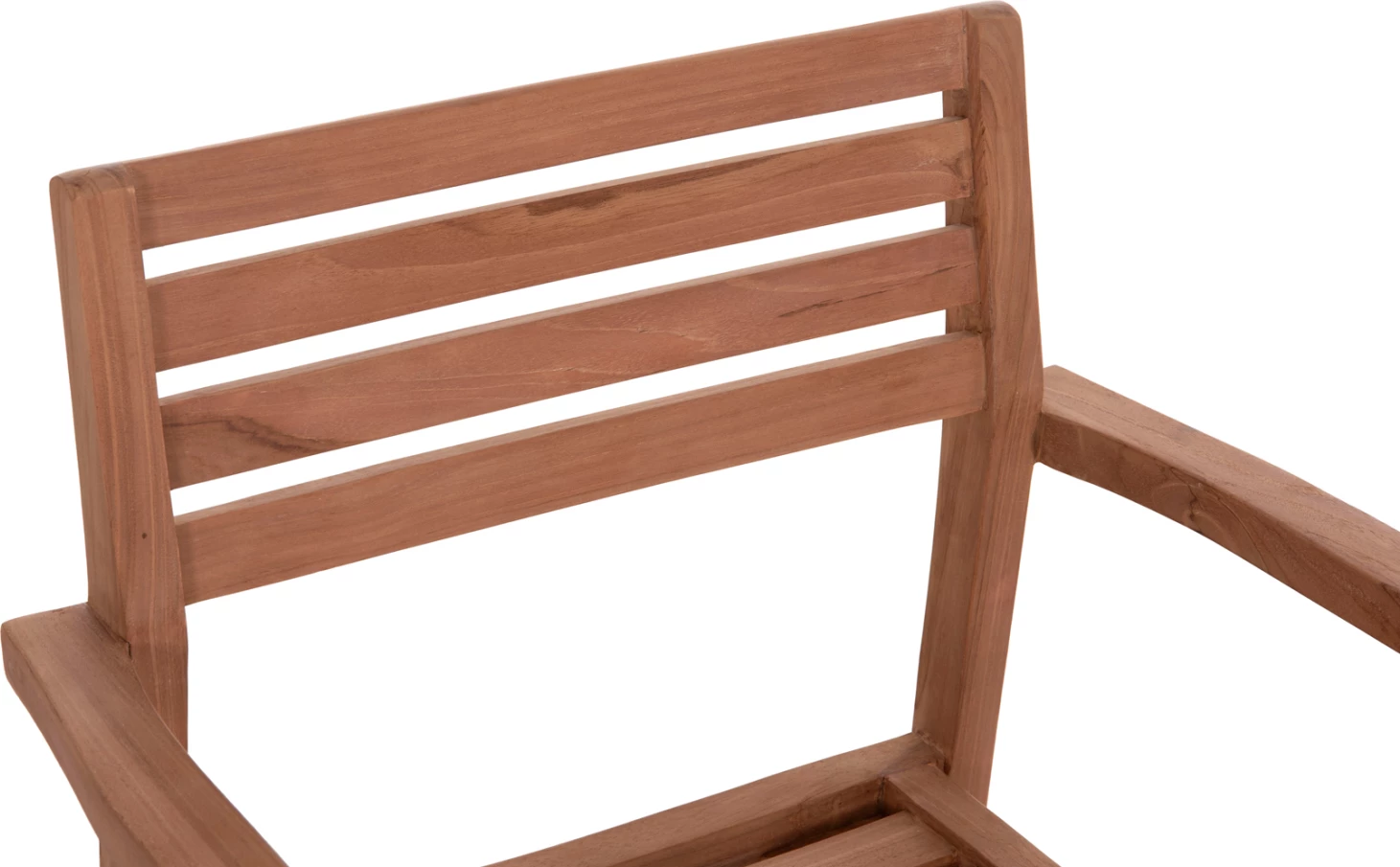 Karrige ngrënie për jashtë Ermioni, dru tik natyral, 60x59x84cm