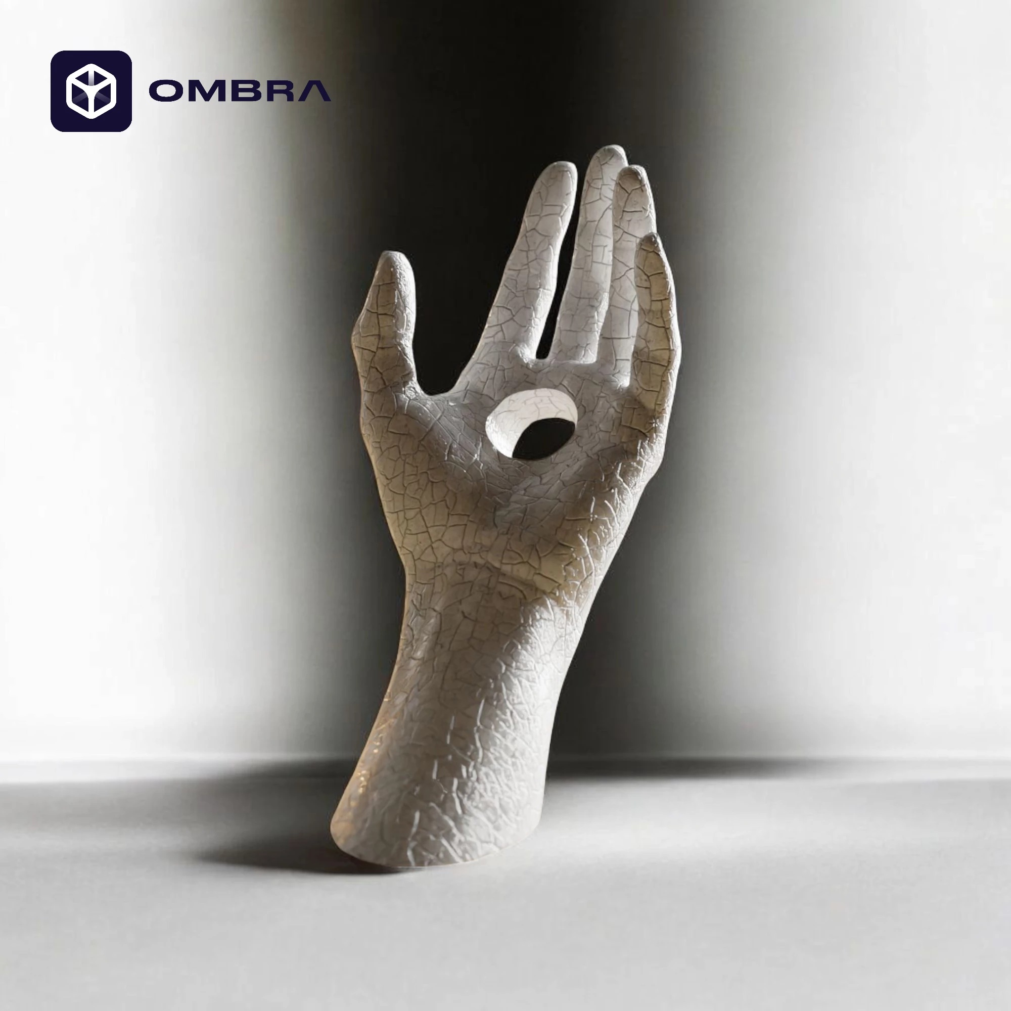 Mbajtëse për shishe të verës "Hand Wine Holder Texture", e bardhë