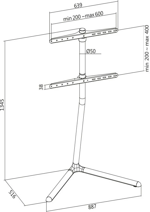 Mbajtëse TV LogiLink BP0079, për ekrane 49-70 inç, ngjyrë e zezë