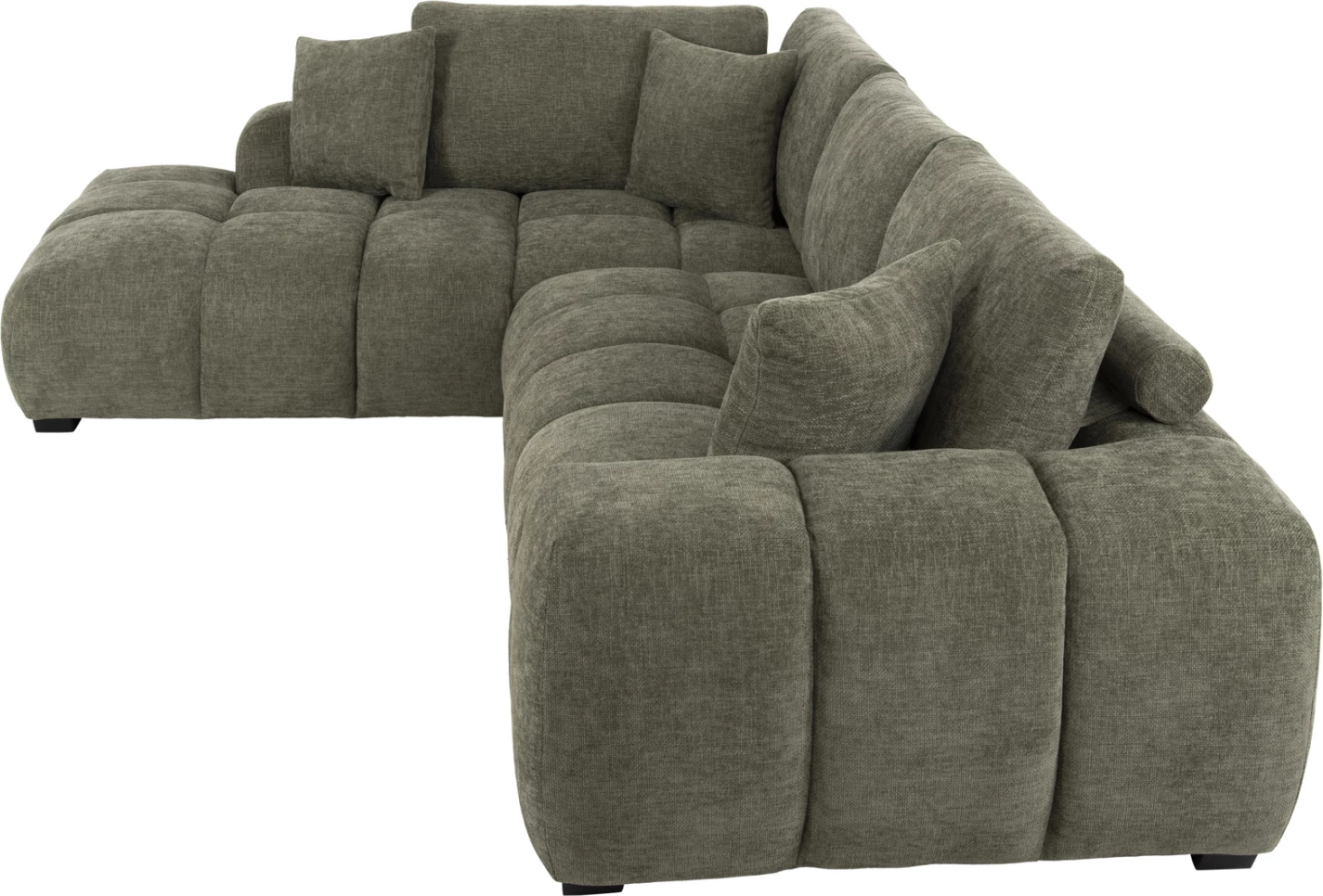 Kënd divani (majtas) COVEN FH3266.04L, pëlhurë e gjelbër, 298x102-208x85H cm