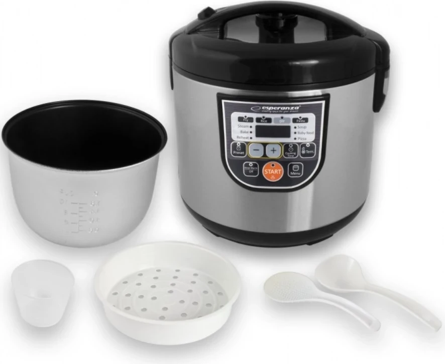 Tenxhere shumëfunksionale Esperanza EKG011, 5 L, 860 W, e zezë/argjend 