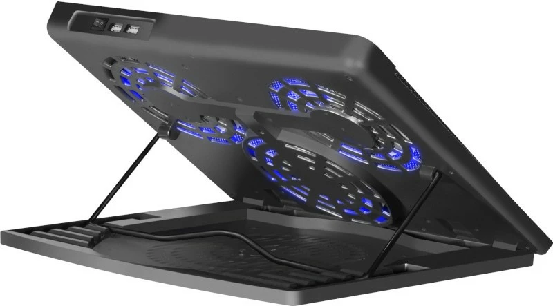 Cooling pad Defender NS-501 për laptop 15.6-17", Metal, 3 ventilatorë, USB, Zi