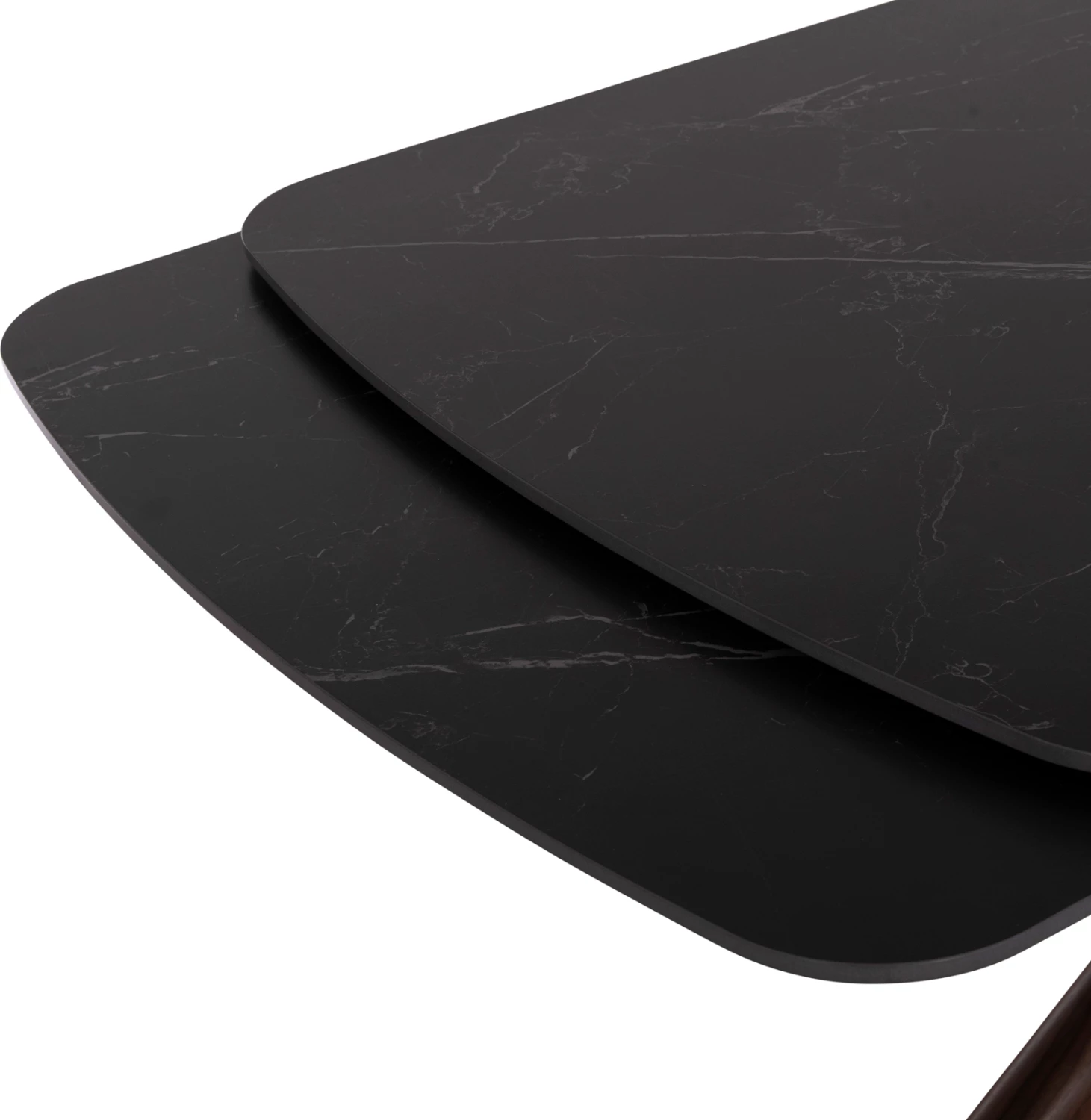 Tavolinë ngrënieje HORIZON, sipërfaqe qeramike, këmbë betuli me shtresë arre, CD18091.01, 180x90x76cm