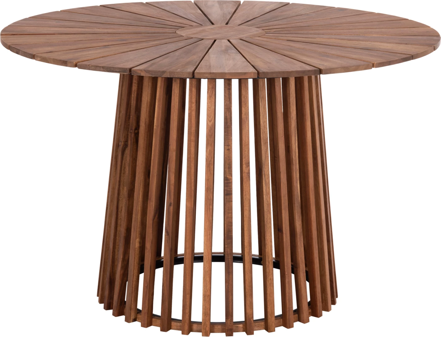 Tavolinë e rrumbullakët për jashtë, dru akacie, metal, CRISTOBAL FH6234, 120x76cm