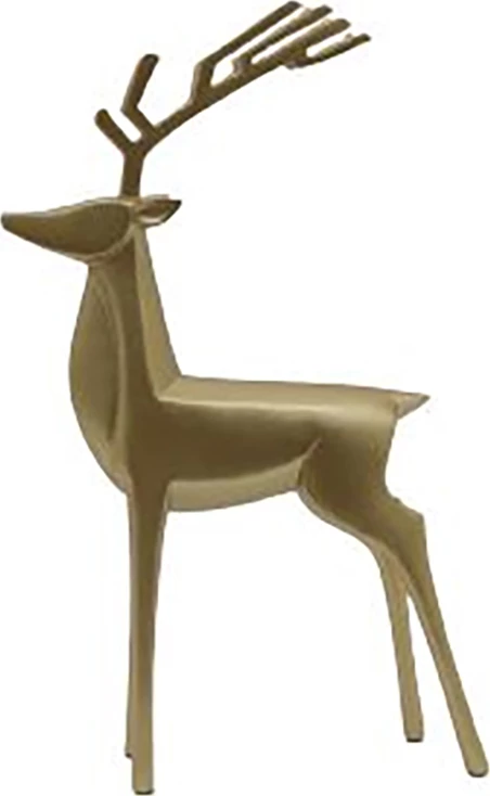 Dekor për Krishtlindje, drenushe prej polirezine, ngjyrë ari, 25x8x40cm