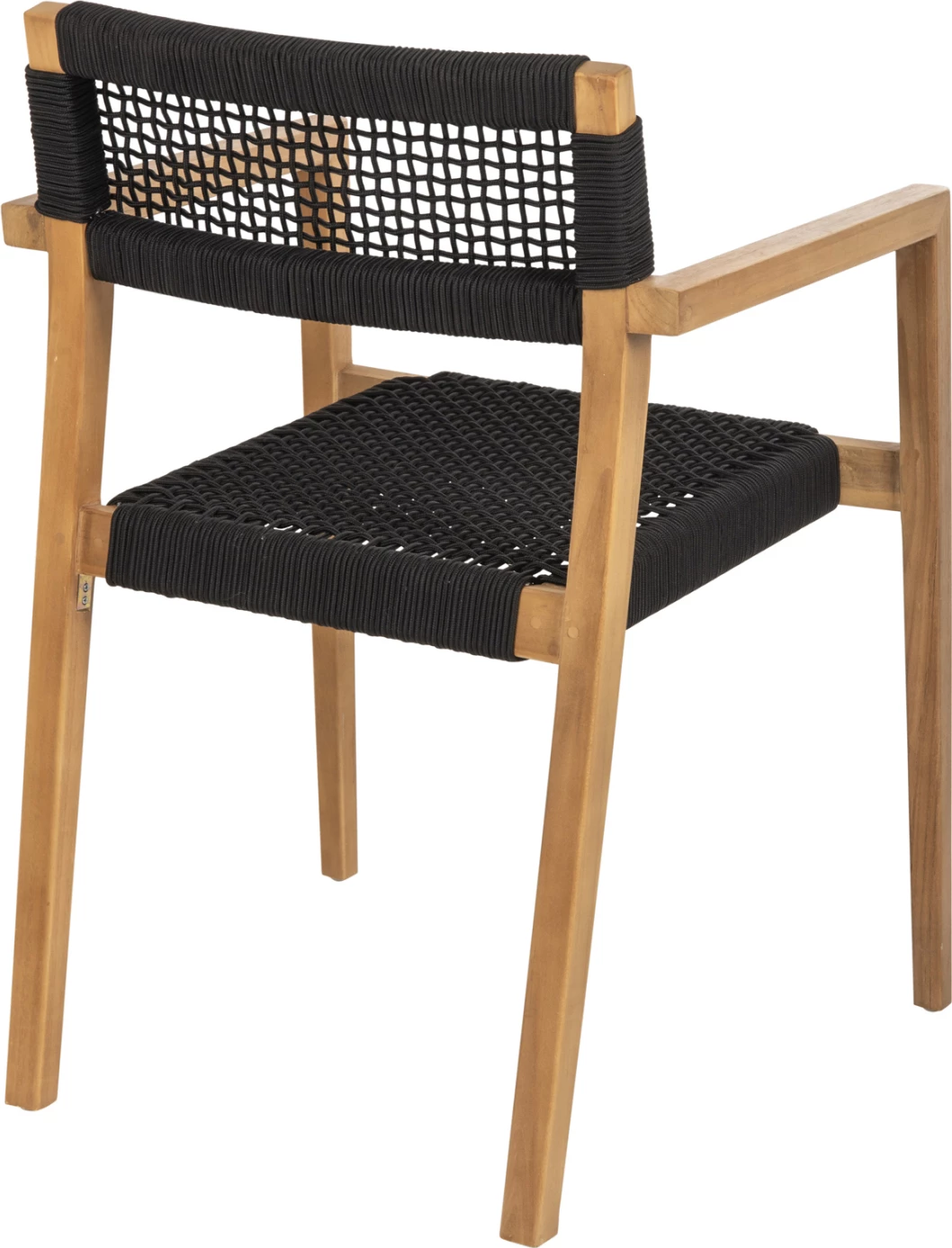 Karrige me krahë Charlotte FH9637.02 dru teak natyral dhe litar i zi 59x54x83H cm