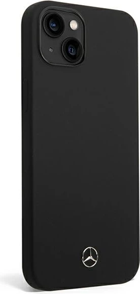 Mbështjellës Mercedes Silicone Line për iPhone 14 Plus, i zi