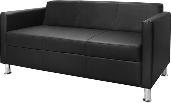 Divan 3 ulëse Cubo PU i zi FH3034.02 173χ71χ73cm