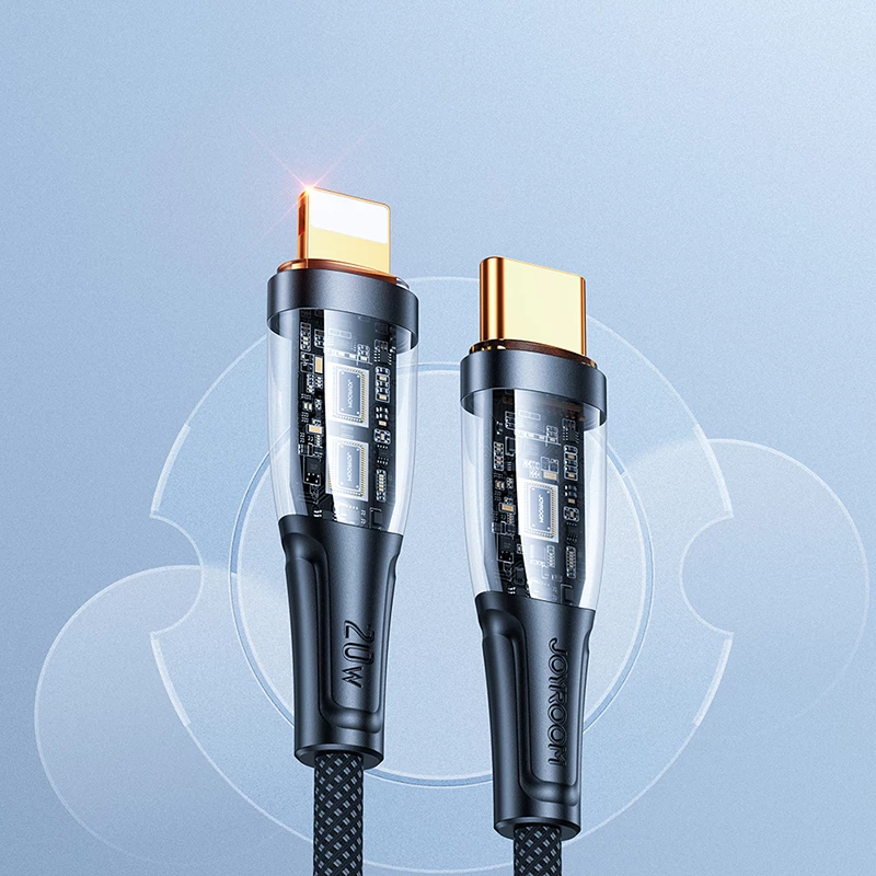 Kabllo karikimi dhe të dhënash Joyroom Star-Cloud Series A3, USB-C në Lightning, 1.2m, 20W, e zezë