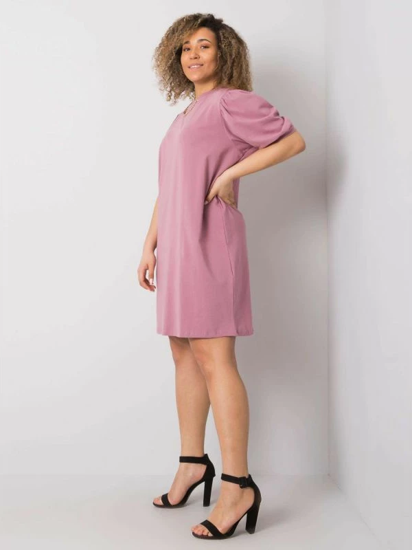 Fustan pambuku për femra BASIC FEEL GOOD, dusty pink