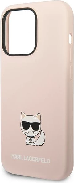 Mbështjellës Karl Lagerfeld KLHCP14LSLCTPI për iPhone 14 Pro 6.1", silikon, rozë