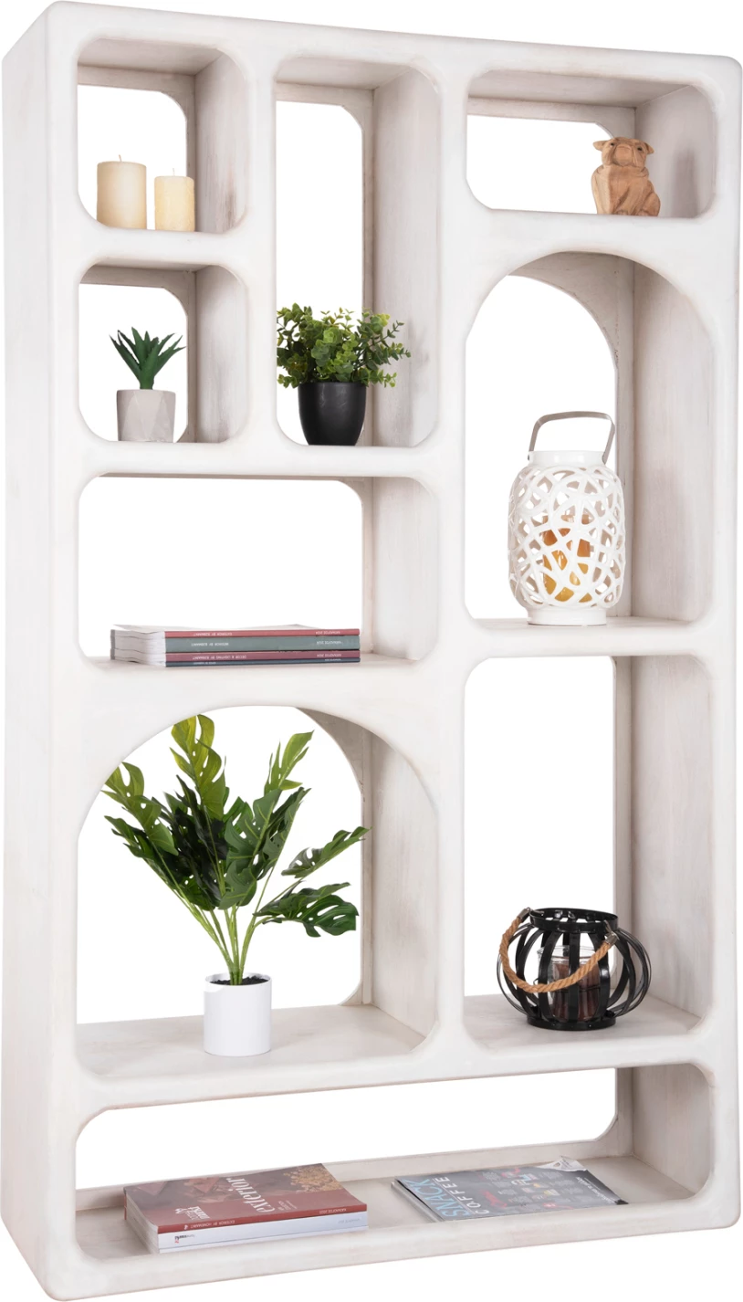 Raft librash HANDYR FH9707 dru mango i fortë, ngjyrë e bardhë, 100x35x165H cm