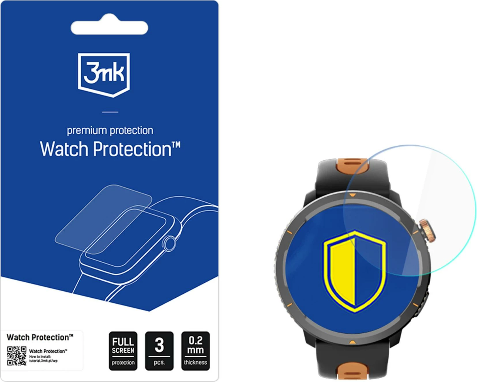 Xham mbrojtës hibrid për smartwatch 3mk Protection për Hammer Watch 2 Military Edition, 3 copë