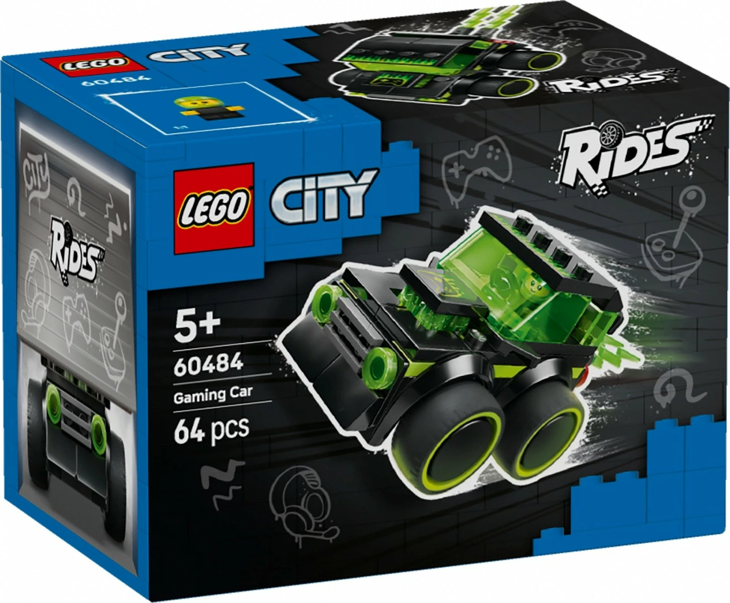 Set ndërtimi, LEGO City, 60484 Gaming Racer, 64 pjesë, set i vogël, gjelbër/zezë