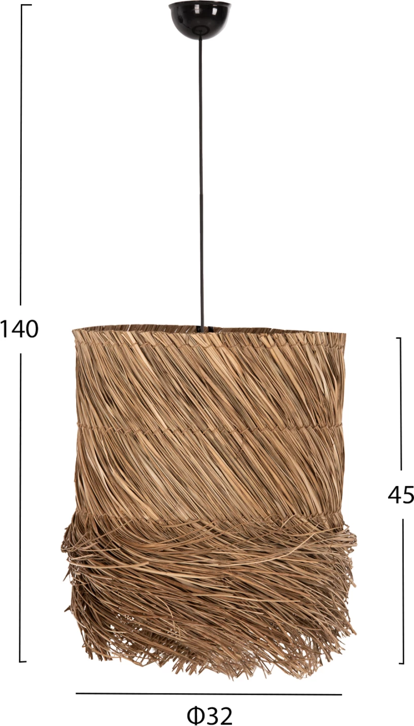 Llambë varëse tavani FH7821 prej barishte deti, ngjyrë natyrale, Φ32x45-140H cm