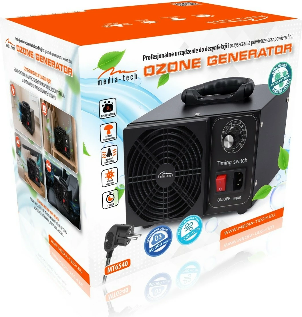 Gjenerator ozoni Media-Tech MT6540 60000 mg/h 140W programues kohe 560 min i zi