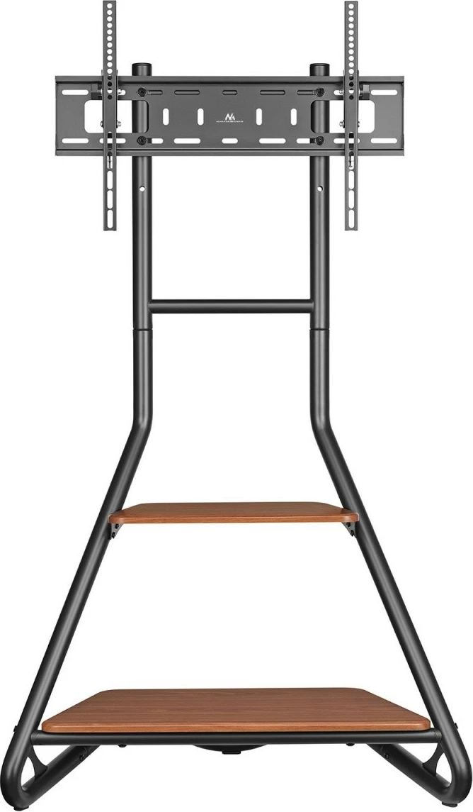 Mbajtës këndi për TV Maclean MC-455, me rafte druri, 37-75", i zi/kafe