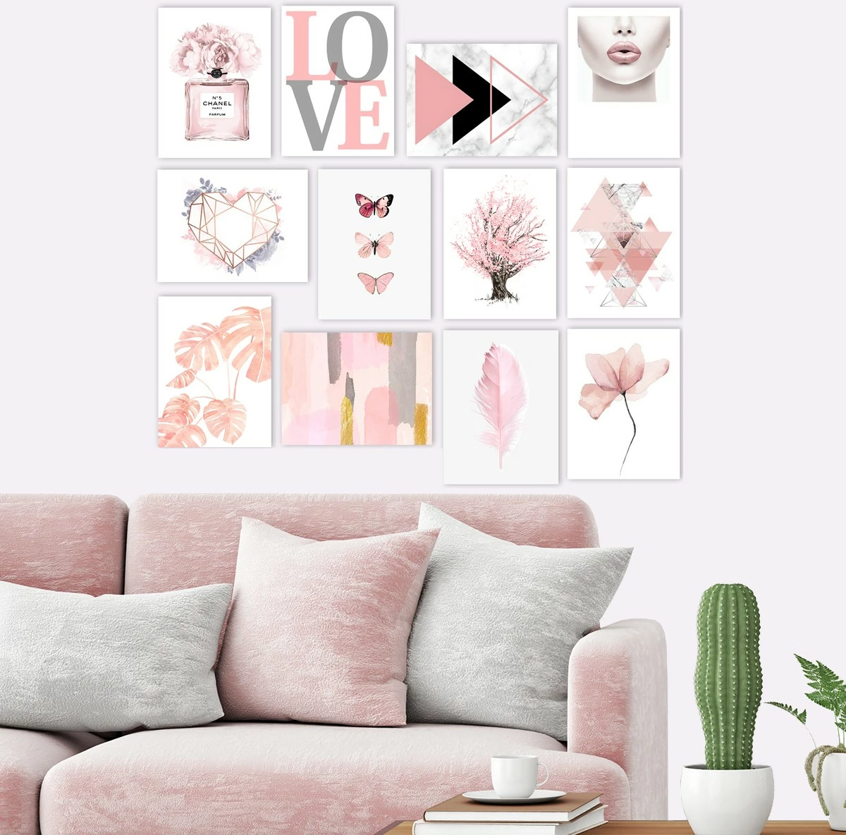 Set pikturash dekorative MDF, shumëngjyrëshe, 12 copë, Wallity, 12MDF10