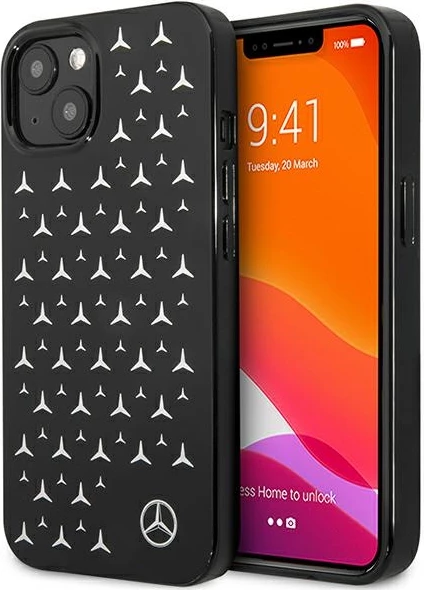 Mbështjellës Mercedes MEHCP13SESPBK për iPhone 13 mini 5.4", hardcase, Stars Pattern, i zi