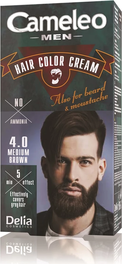 Krem ngjyrosje flokësh, mjekre dhe mustaqe Cameleo 4.0 Kafe Mesatare për meshkuj, 30ml
