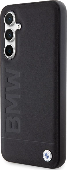 Mbështjellës BMW Leather Hot Stamp për Samsung Galaxy S23 FE, i zi