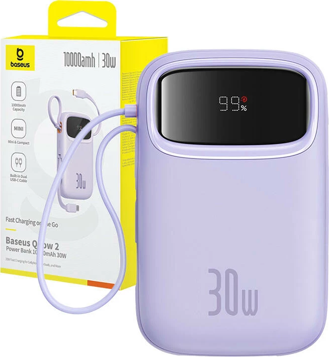 Powerbank Baseus QPow 2, 10000mAh, 30W, 2xUSB-C, vjollcë