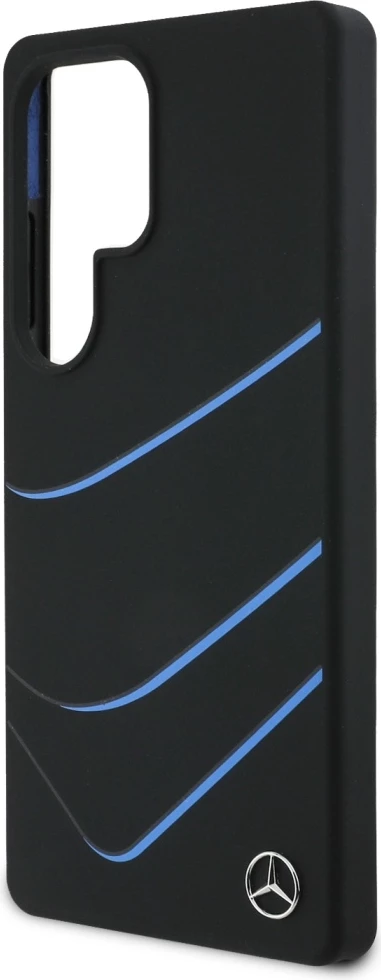 Mbështjellës Mercedes Silicone Contrasted Curves MagSafe për Samsung Galaxy S25 Ultra, Zi