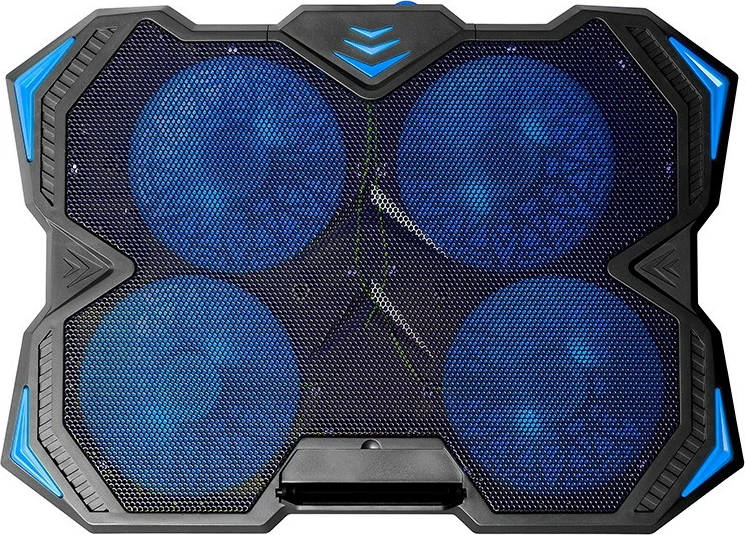 Mbajtëse ftohëse Tracer Gamezone Turbo, për laptop 17", 4 ventilatorë, LED blu, e zezë