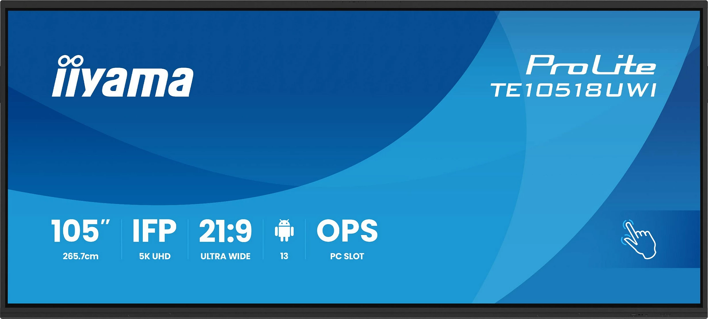 Ekran interaktiv iiyama PROLITE TE10518UWI-B1AG 105 inç, 5K UHD, Wi-Fi, Touchscreen, LED