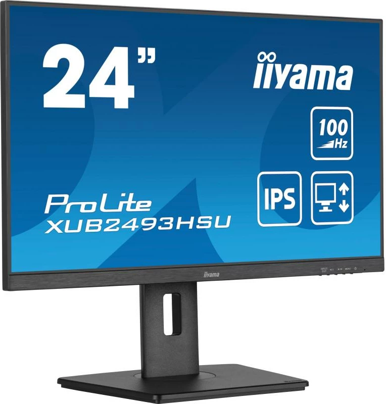 monitor, iiyama, ProLite XUB2493HSU-B7, 24" IPS 100Hz, AdaptiveSync, HDMI/DisplayPort USB hub, e zezë