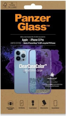 Mbështjellës PanzerGlass ClearCase për iPhone 13 Pro, transparent vjollcë