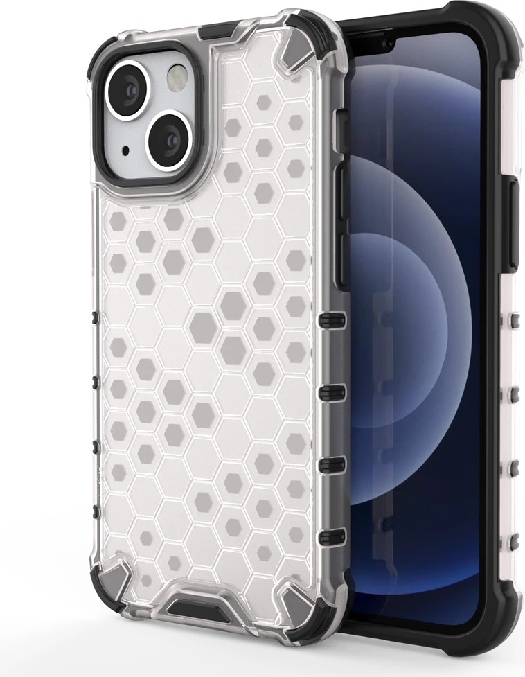 Mbështjellës Hurtel Honeycomb për iPhone 13 mini, transparent