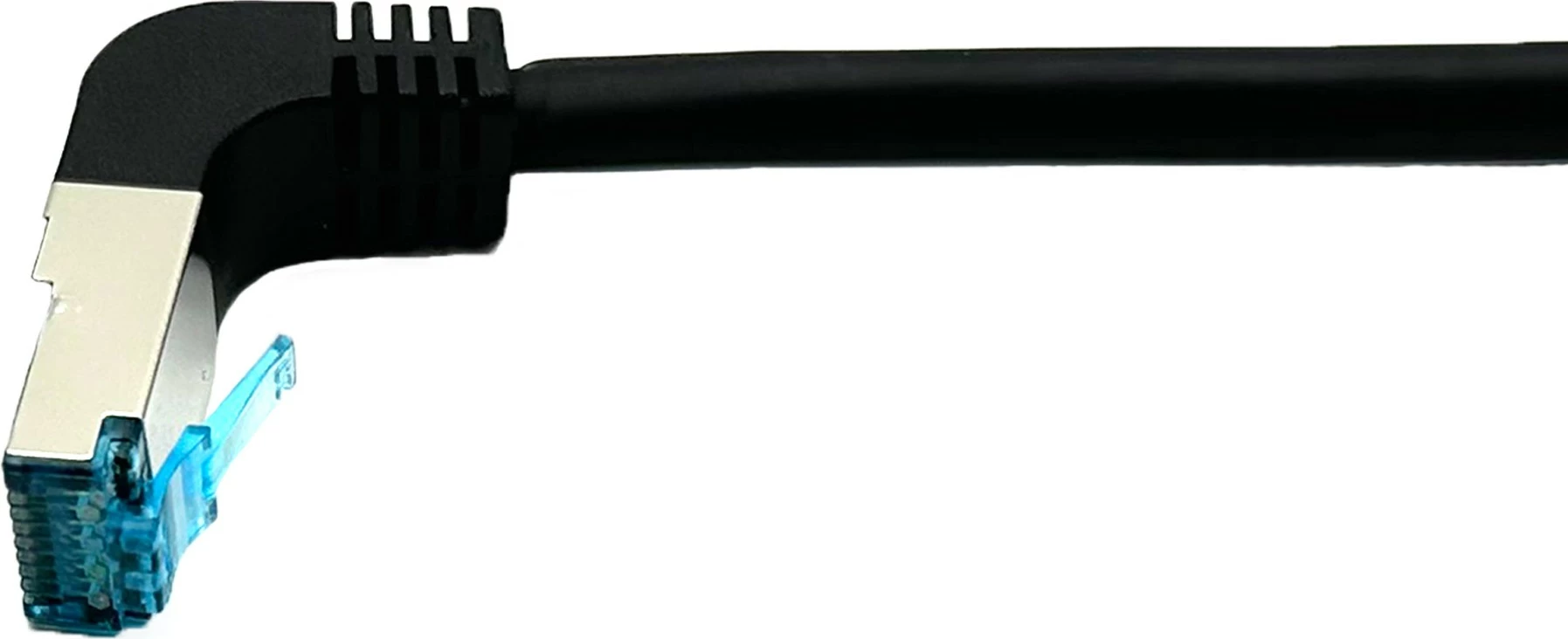 Kabllo rrjetit Cat6A Equip 2m, RJ-45 këndor në drejt, e zezë